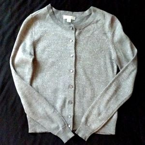 New York & Company Silver Sparkly Cardigan
